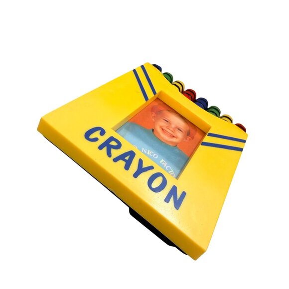 Colorful Crayon-Themed Kids Photo Frame Yellow With Easel Stand Fun Desk Decorat - Picture 5 of 6